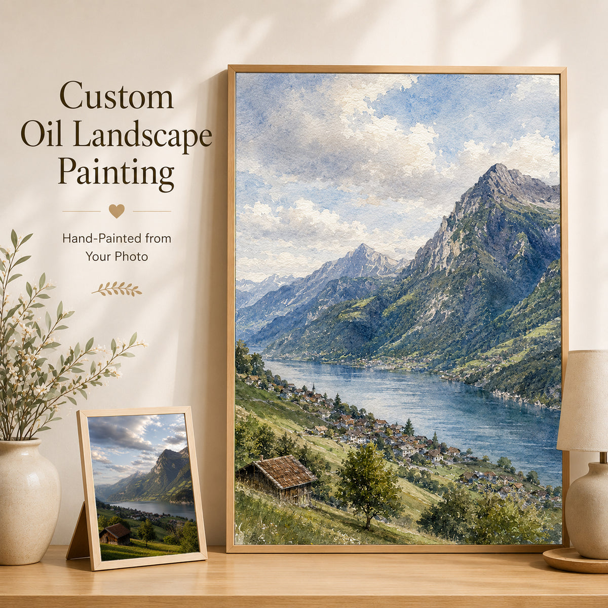 Custom Landscape Watercolor Portrait from Photo | Personalized Landscape Artwork