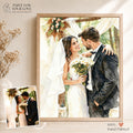 Custom Wedding Watercolor Portrait from Photo | Personalized Wedding Gift | Anniversary Keepsake