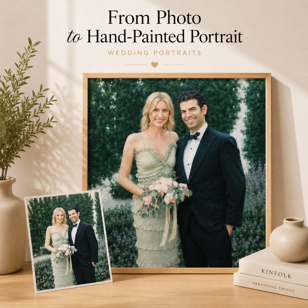 Custom Wedding Oil Portrait – Hand-Painted from Your Photo