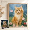 Custom Hand-Painted Pet Oil Portrait from Photo | Personalized Cat & Dog Painting
