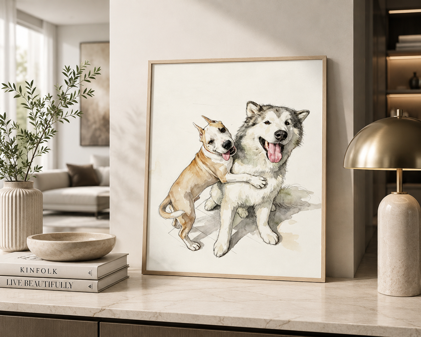 Custom Watercolor Pet Portrait from Photo – Personalized Dog or Cat Portrait, Pet Memorial Gift