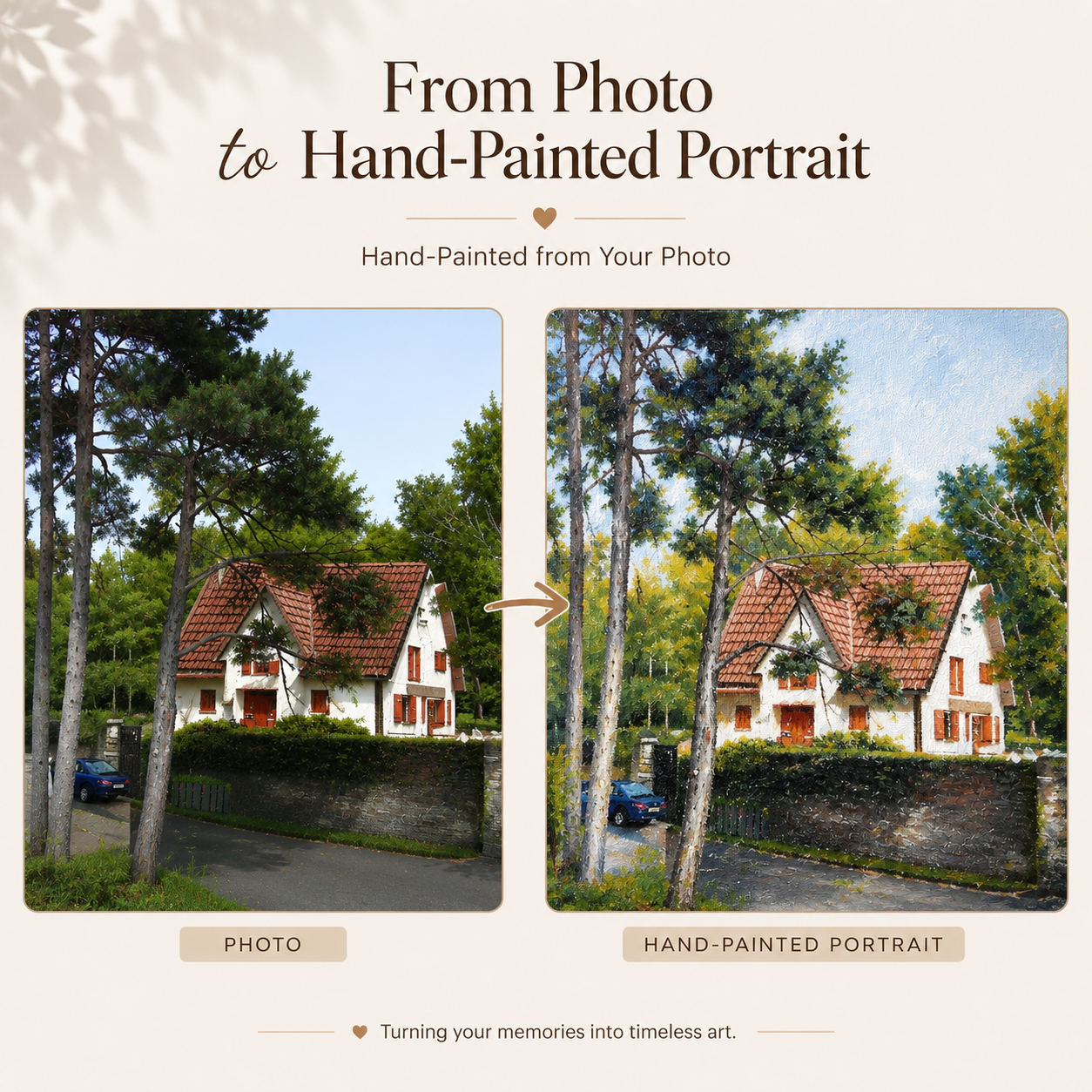 Custom House Oil Painting – Hand-Painted from Your Photo