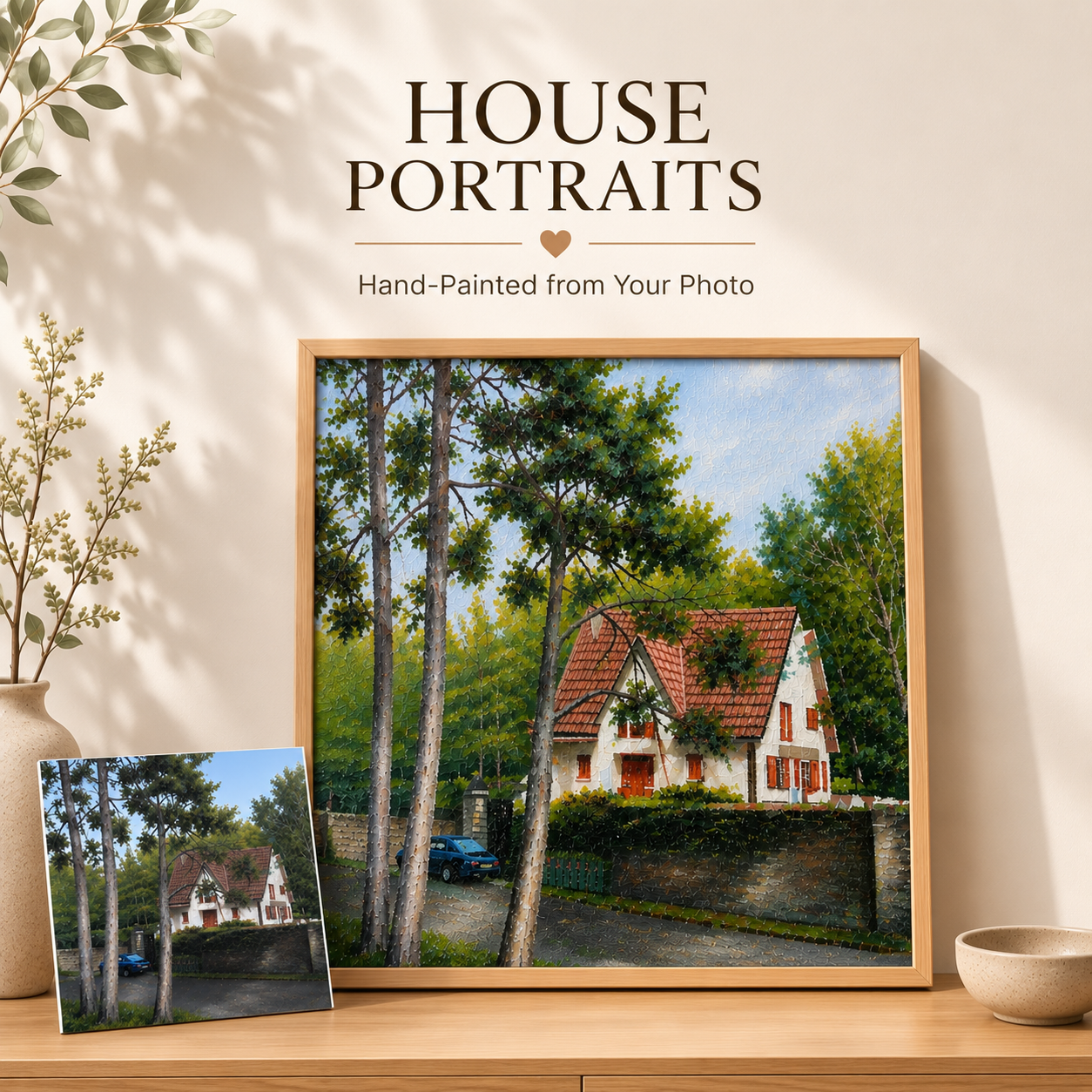 Custom House Oil Painting – Hand-Painted from Your Photo