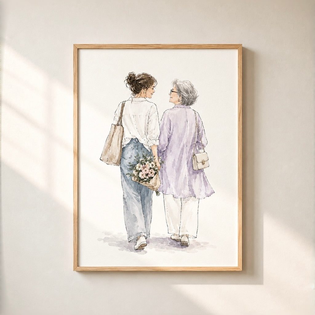 Custom Family Watercolor Portrait from Photo | Personalized Hand-Painted Family Portrait | Meaningful Family Gift