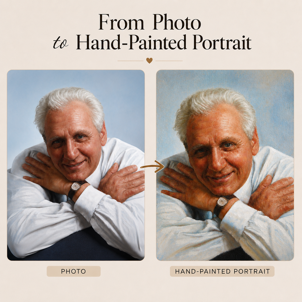 Custom Memorial Oil Portrait – Hand-Painted from Your Photo