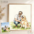 Custom People & Pet Watercolor Portrait from Photo | Personalized Portrait Gift